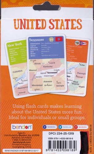 Cards Learning UNITED STATES 50 GREAT STATES Map Educational Game Flash Deck NEW - Picture 2 of 3