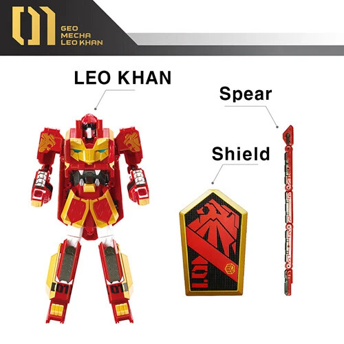 YOUNG TOYS GEO MECHA BEAST GUARDIAN 01 LEO KHAN RED LION TRANSFORMER ROBOT  - Image 3 of 4