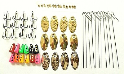  60 Pcs Inline Spinner Making Kit Trout Crappie Bass Spinners DIY 1/4 OZ Lure