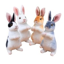 4-pack Realistic Plush Bunnies Fun Easter Decor Lifelike Stuffed Toys Bulk