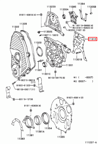 Genuine Hilux LN171 LN170 LN167 LN166 3L 5L 2L Timing Gear Cover Case Gasket - Picture 8 of 20
