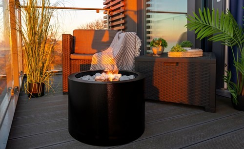 Bio Ethanol Standkamin Moon Schwarz - Bild 4 von 6