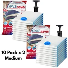 Spacesaver Vacuum Storage Bags for Clothes Storage, 10 Pack x 2 - Medium