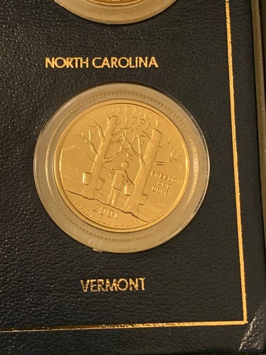 Pure 24Kt Gold Plated 2001 State Quarter Collection US Commemorative Gallery NEW - Picture 6 of 7