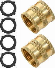 2 Garden Hose Connectors, 3/4" Dual Swivel Female-Female Hose Adapter