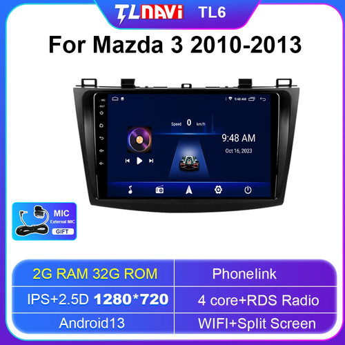 Car Radio Stereo Head Unit Apple Carplay For Mazda 3 2010-2013 GPS Backup Camera - Picture 23 of 48