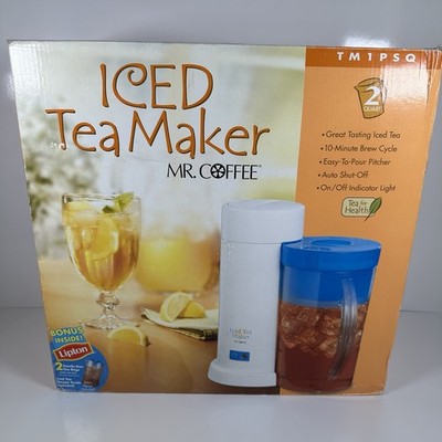 Mr. Coffee TM1 2 Quart Iced Tea Pot Maker with Blue Lid Pitcher NEW