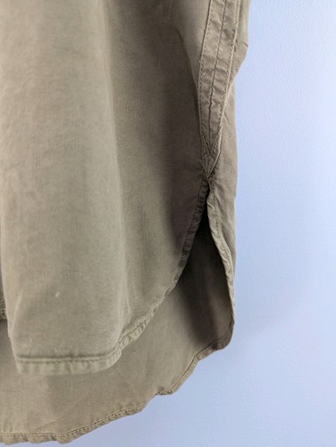 Quince Vintage Wash Tencel Camp Shirt Button Front Top Large Olive - Picture 8 of 13