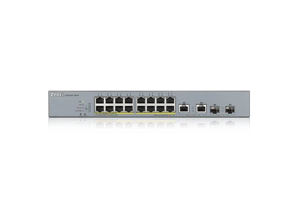ZyXEL GS1350-18HP 16-Port Gigabit Smart Nebula Cloud Managed PoE Switch, 16 PoE+ - Image 3 of 4