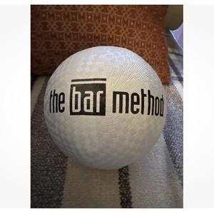 The Bar Method Black Logo 7" White Exercise Ball - Brand New