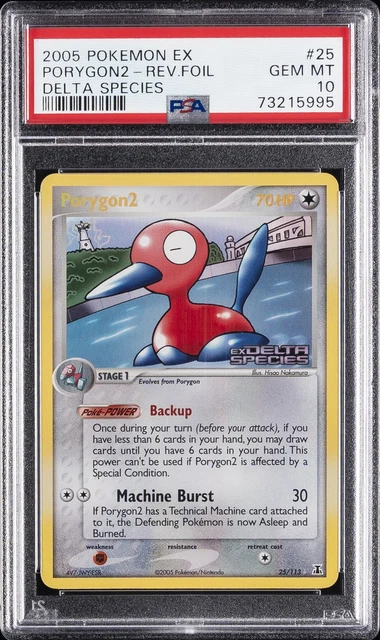 2005 POKEMON EX DELTA SPECIES #25 PORYGON2-REVERSE FOIL PSA 10