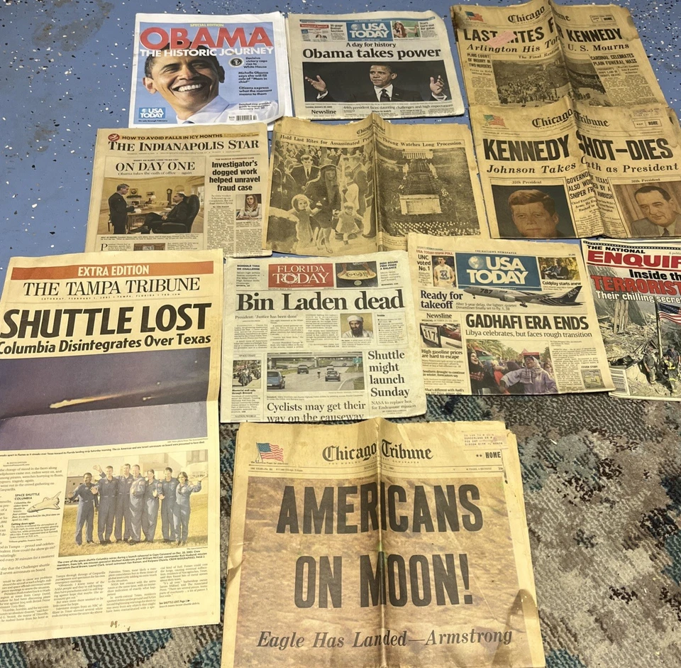 Vintage Newspapers! JFK Shot! Space Shuttle Explodes, Obama takeover! - Image 2 of 4