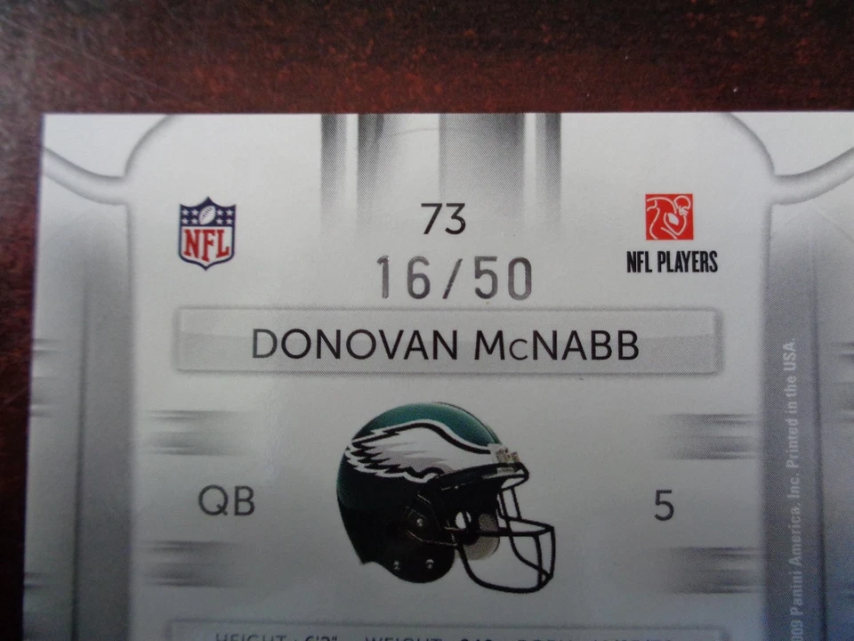 2009 Playoff Prestige Donovan McNabb #'ed 16/50 XTRA Points-EAGLES - Image 2 of 2