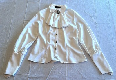 Scarlet Darkness Shirt With Removable Jabot And Corset Tie Back