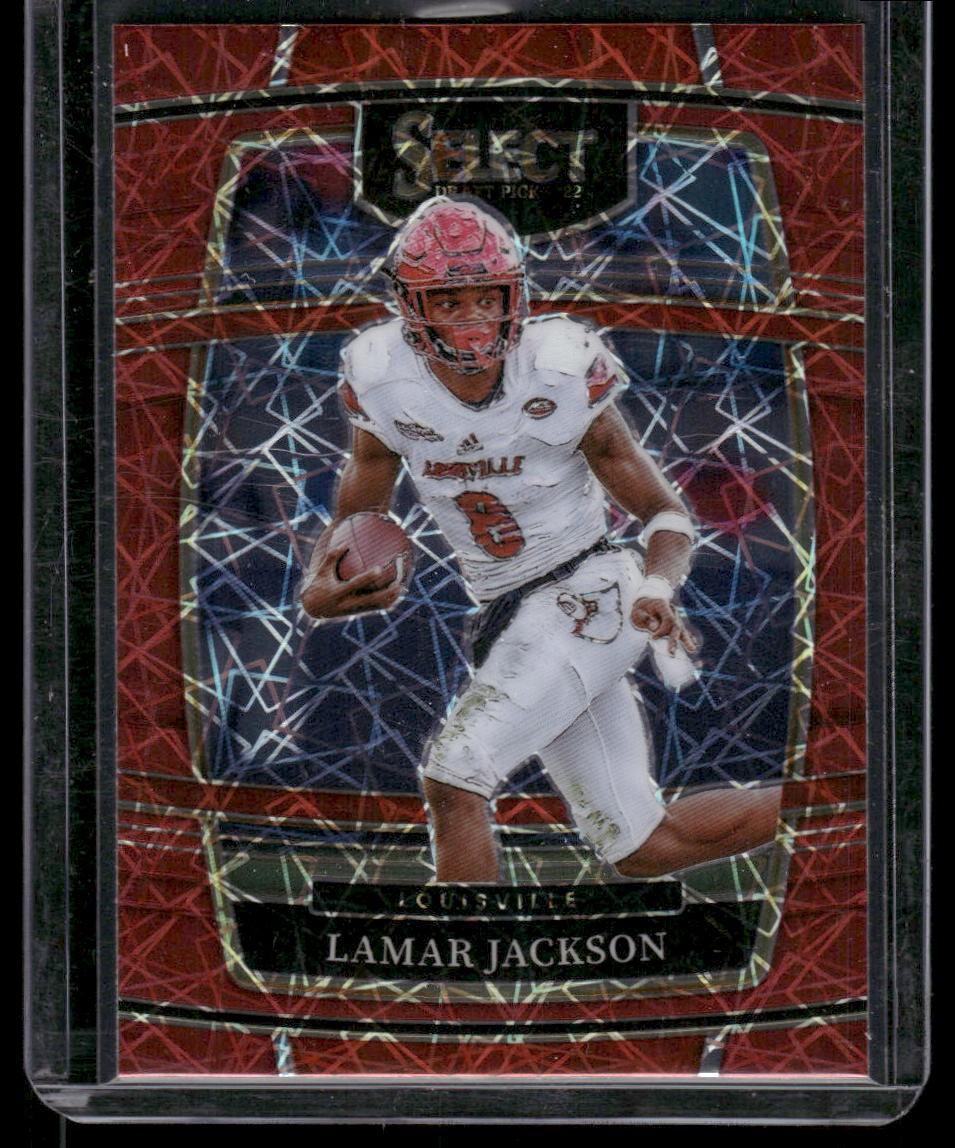 2022 Panini Select Draft Picks #44 Lamar Jackson Red Lazer Prizm