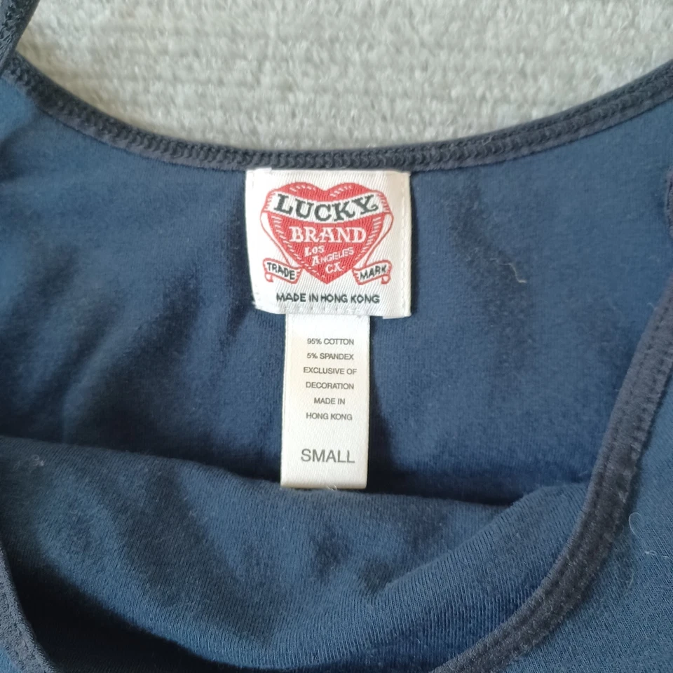 Y2K Lucky Brand 背心上衣女式 S 黑色 Battle of the Bands 图形架文胸 — 第 3/4 张图片