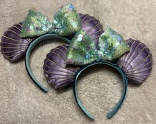 set of 2 Tokyo Disney Resort Ariel Little Mermaid Mickey Ears Headband Japan