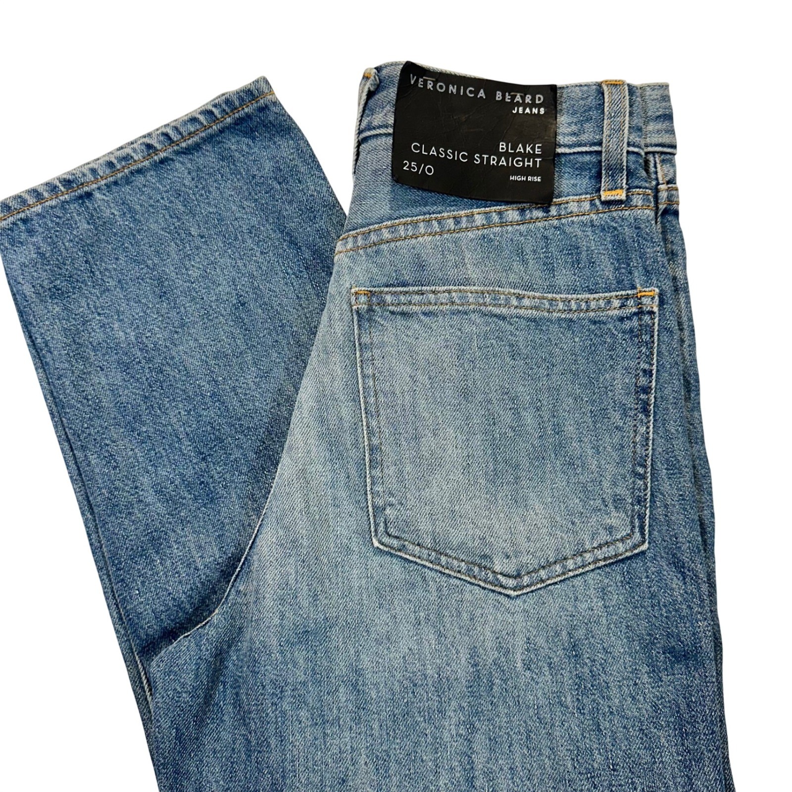 Veronica Beard Blake Classic Straight Jeans Women 25 Blue High Rise Denim Cotton