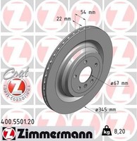 2X Bremsscheibe Zimmermann 400.5501.20 2 Bremsscheiben Hinterachse Hinten