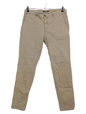ALBERTO Herren Chino Stoffhose Beige Slim Fit Gr. 34/32 Baumwolle
