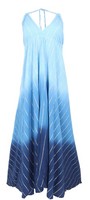 Boho Sommerkleid, Magic Dress, Batik Lurex Strandkleid, Maxikleid - Blau