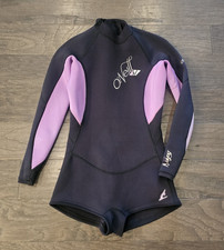 O'Neill Bahia 2:1 Women's Back Zip Purple Black Spring Wetsuit Surf Size 10