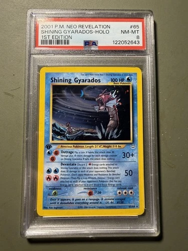 2001 Pokémon Neo Revelation 1st Edition Shining Gyarados Holo #65 PSA 8 Swirl