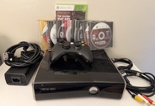 Xbox 360 S Console Bundle 250GB Tested + Controller 8 Games Walking Dead