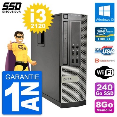 PC Dell OptiPlex 990 SFF Intel Core i3-2120 RAM 8GB SSD 240GB Windows 10 Wifi