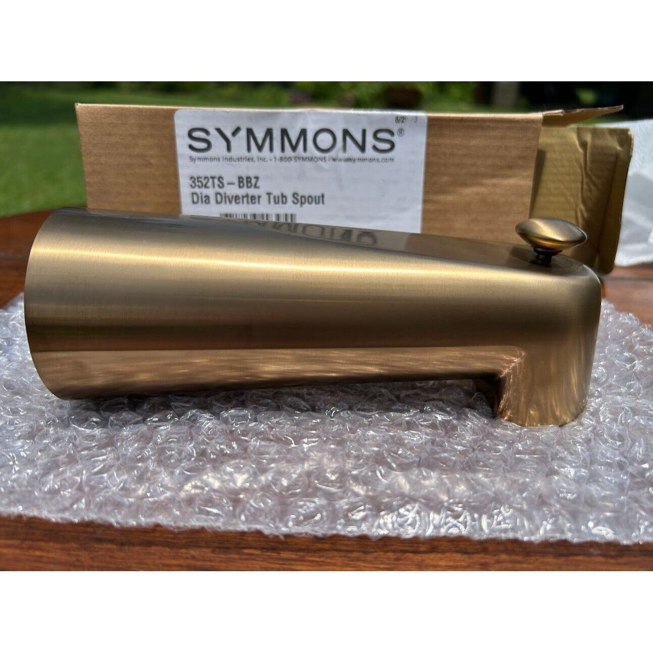 Symmons Dia Diverter Tub Spout 352TS-BBZ Brushed Bronze Fini