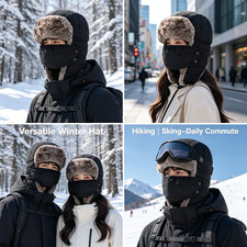 Winter Trapper Hat for Men Women Russian Ushanka Aviator Warm Cold Trooper Hat