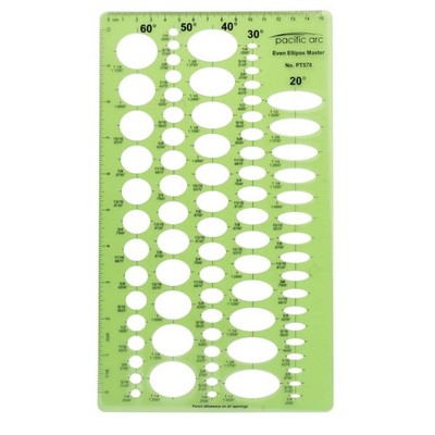 Artisan's Choice: 79 Ellipses Drawing Template with High-Quality Plastic, 8''x5''