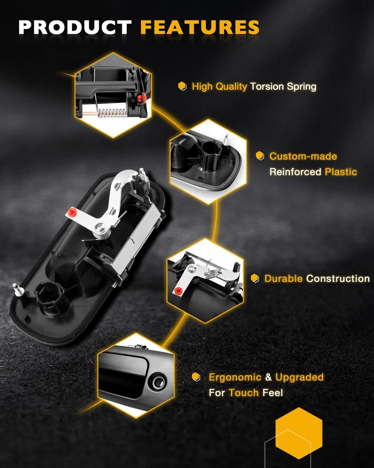 3Pcs Exterior Door Handle Set Fits 10-22 Chevy Express GMC Savana 1500 2500 3500 Foto 3 de 4