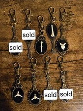 Ethically Sourced Bone Art Keyring Fox Tooth & Duck Vertebrae Bag Charm Oddity