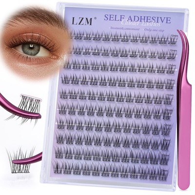 Selbstklebende Wimpern Einzeln Natürlich  D Curl 1013mm Cluster Lashes Einfac...