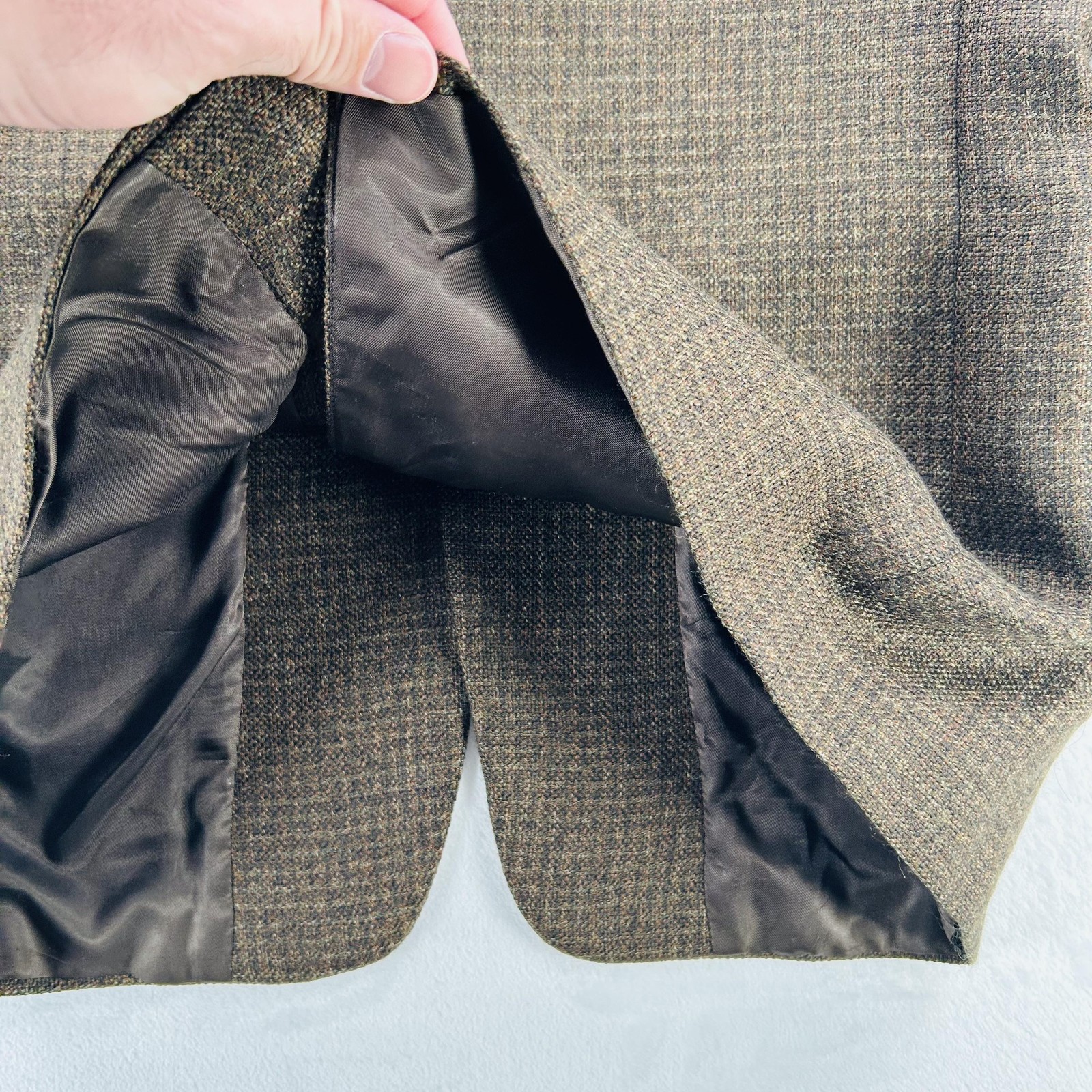 Austin Reed Blazer Mens 38R Brown Wool Tweed Sport Coat Tailored USA Classic