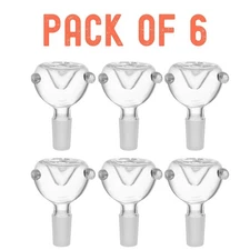( Pack of 6 ) 14MM Male Glass Bowl For Water Tobacco Pipe Bong Replacement Head