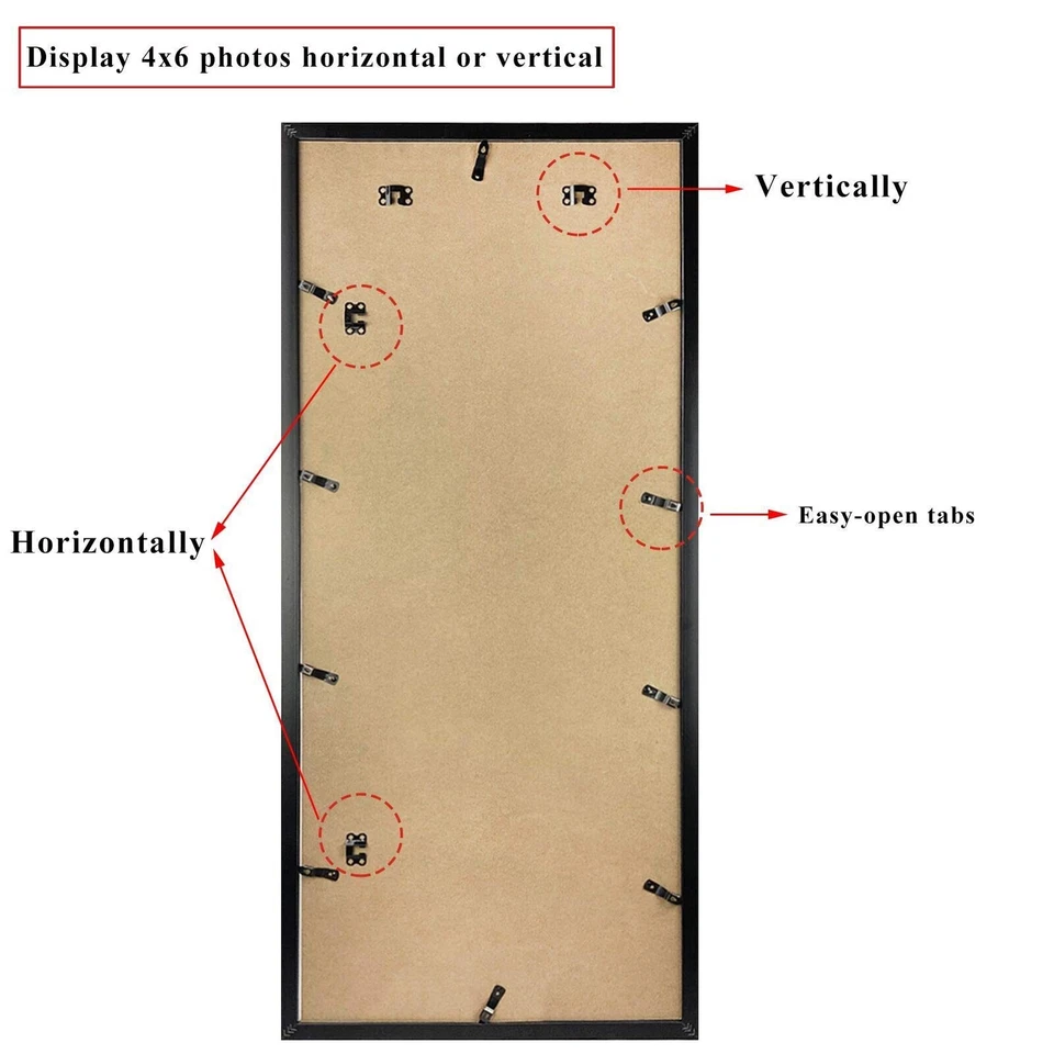 20 Opening 4x6 Collage Picture Frame Set of 2, 18.1x41.3 inches Black Multipl... - Image 4 of 4