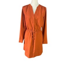 Express Women's Long Sleeve Dress Medium Brown Orange