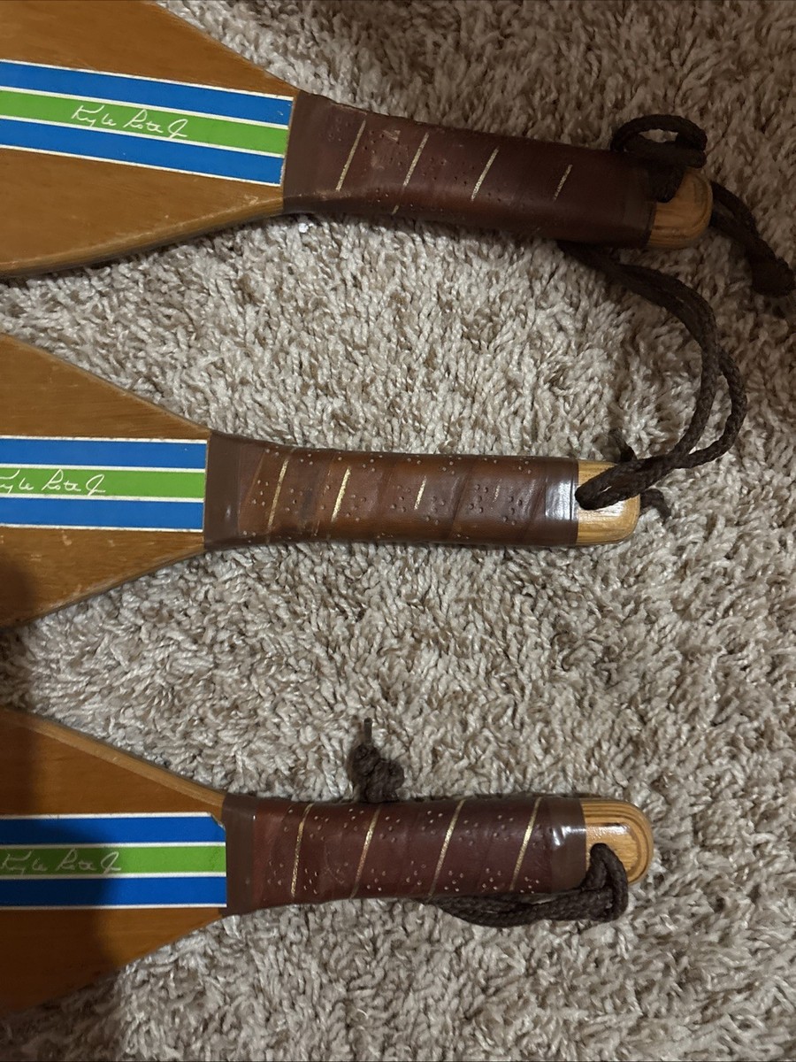 Jeu Jokari Vintage Raquettes En Bois Kyle Rote Jr Pro Set - Années 70