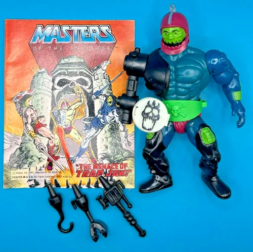 Masters of the Universe Vintage MOTU He-Man TRAP JAW  Complete w Ring & Comic
