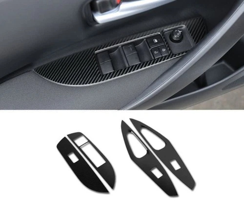 For Toyota Corolla 2020-2026 Carbon Fiber Window Lift Panel Switch Cover Trim