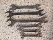 Vintage ~ WESTLINE~ Sold by  Western Auto ~ Open End Wrenches ~ 6 Pieces
