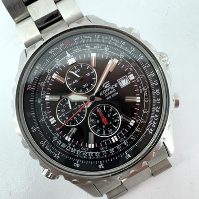 Casio Watch EF527 Edifice Quartz Chronograph Black Dial Steel 4369 (WMP018161)