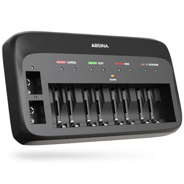 Absina X10 Akku LadegeräT FüR Aa, Aaa & 9V - Absina Akku Aa Batterie LadegeräT-image