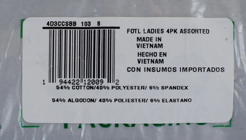 PACK de 4 calzoncillos boxer Fruit of the Loom para mujer con elástico rosa/gris talla 8 Foto 2 de 3