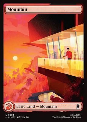 #ad MTG Marvel Super Heroes FULL ART CITY CALM C Mountain #0284 $0.99