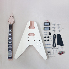 6 String DIY Electric Guitar Kit Mahogany Body Rosewood Fretboard Chrome Part