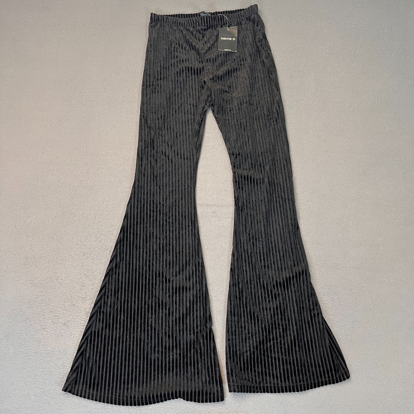 Forever 21 Velvet Pants Women's Med Knit Striped Flare Stretch Cozy Y2K VTG NWT
