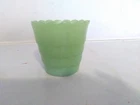 VINTAGE OLD Fire-King JADEITE Green Glass flowerpot planter 3 1/2" SCALLOPED TOP